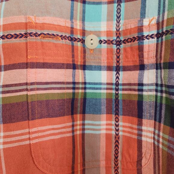 Polo Ralph Lauren Y2K Navajo Long Sleeve Fall Button Down Orange size XL - Picture 3 of 7